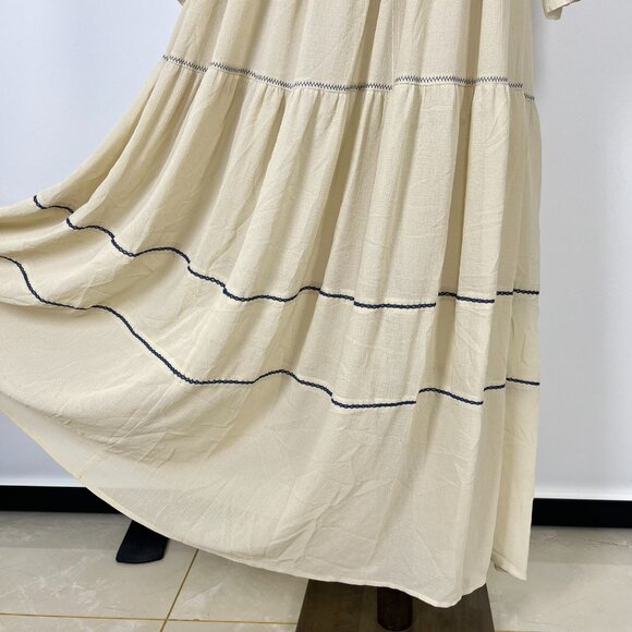 NWOT SEE BY CHLOÉ Embroidered Georgette Maxi Dress Long Sleeves Ruffles Sz 36 - Picture 6 of 15